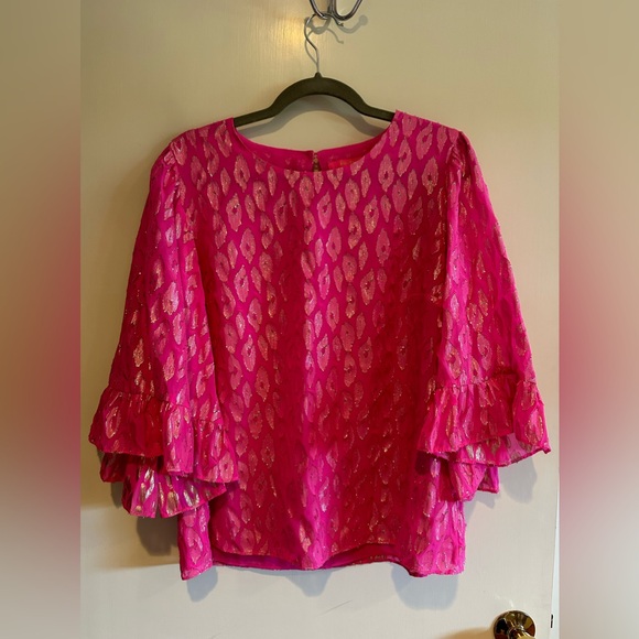 Lily Pulitzer Pink Cheetah Blouse - Picture 1 of 7